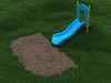 3' Single Straight Slide with Sky Blue plastic and Lime Green posts