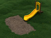 3' Single Straight Slide with Sunglow Yellow plastic and Brown posts