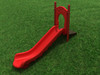 4' Single Straight Slide with Primary Red plastic and Brick Red posts