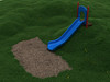 5' Single Straight Slide with Sky Blue plastic and Brick Red posts