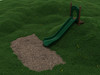 5' Single Straight Slide with Hunter Green Plastic and Rainforest Green posts