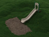 5' Single Straight Slide with Beige Plastic and Rainforest Green posts