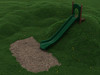 6' Single Straight Slide with Hunter Green Plastic and Brown posts