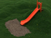6' Single Straight Slide with Orange plastic and posts