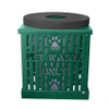 22 Gallon "Pet Waste" Receptacle with Flat Lid and Liner - Green/Black