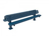 Double Pedestal Bench with Back - Punched Steel - Surface Mount