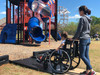 Wheelchairs easily roll over these ADA ramps.