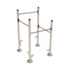 Inclined Quadruple Station Chin Up Bars - Sand Dollar Posts/Brown Rails