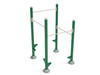 Inclined Quadruple Station Chin Up Bars - Rainforest Green Posts/Sand Dollar Rails