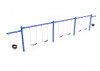3-Bay 2-Cantilever Swing in Cobalt Blue with Black Belt and Bucket Seats