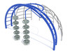 Delta Pod Climber Dome Station - Cobalt Blue Posts, Silver Rails, and Gray Pods