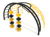 Delta Pod Climber Dome Station - Matte Black Posts, Sunglow Yellow Rails, Black & Sunglow Yellow Pods