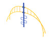 Curved Helix Climbing Ladder - Cobalt Blue Post/Sunglow Yellow Rails