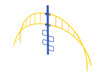 Curved Helix Climbing Ladder - Cobalt Blue Post/Sunglow Yellow Rails