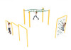 3 Piece Basic Kids Gym Course - Sunglow Yellow Posts/Rainforest Green Rails