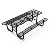 8 Foot Expanded Steel Picnic Table in Black