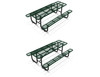 The 8 foot Expanded Steel Picnic Table in Dark Green can also be purchased as a set of two