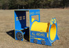 Train Engine in Blue and Yellow