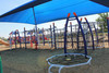 Custom colored Sunny Sands Get Physical Structure at Cross Timbers Elementary School in Edmond, OK. Cobalt Blue Posts, White Rails and Primary Red Plastics