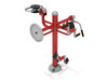 Accessible Quadruple Gym Station with Brick Red Post and Rails with Silver Exercise Stations