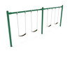 2-Bay single post swing included in Play Pkg 032-In Rainforest Green (Neutral Color Scheme)
