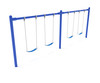 Single-Post 2-Bay Swings in Cobalt Blue with Blue Belt Seats