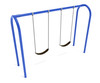 1-Bay Arch Swings with 2-belt seats in Cobalt Blue with Black Belt Seats