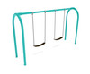 1-Bay Arch Swings with 2-belt seats in Teal with Black Belt Seats