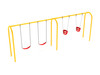 2-Bay Arch Swing in Sunglow Yellow with Red Belt and Bucket Seats