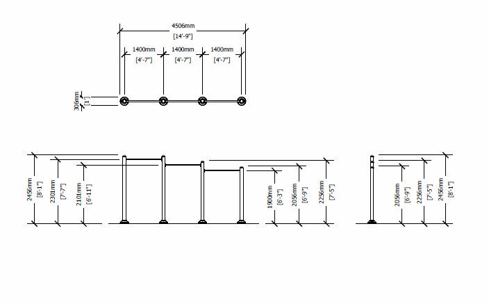 Triple Station Inclined ChinUp Bars