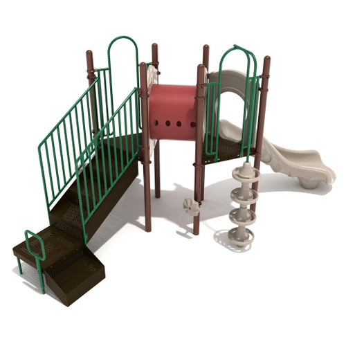 Redmond Spark Playground Structure - front view - treehouse color scheme