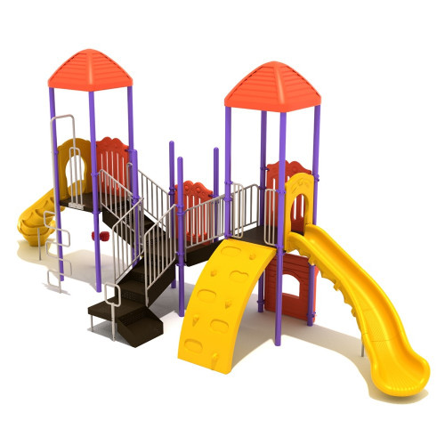 Salem Spark Playground Structure - front view - island color scheme
