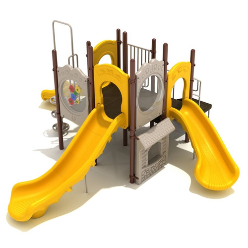 Charleston Spark Playground Structure - front view - Pirate Color Scheme