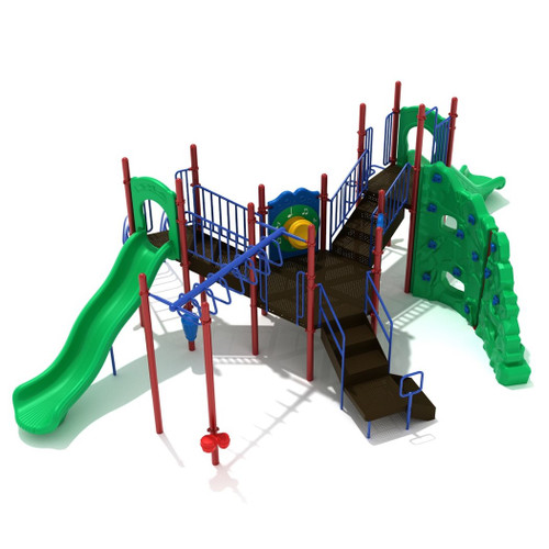 Tyson's Corner Spark Play Structure - front view - Beachball Color Scheme