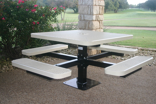 Square Pedestal table with Expanded Metal Square Pedestal table with Expanded Metal