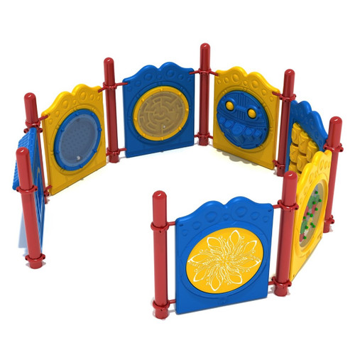 Camp Walden Inclusive Panel Corral Playground - Primary colors