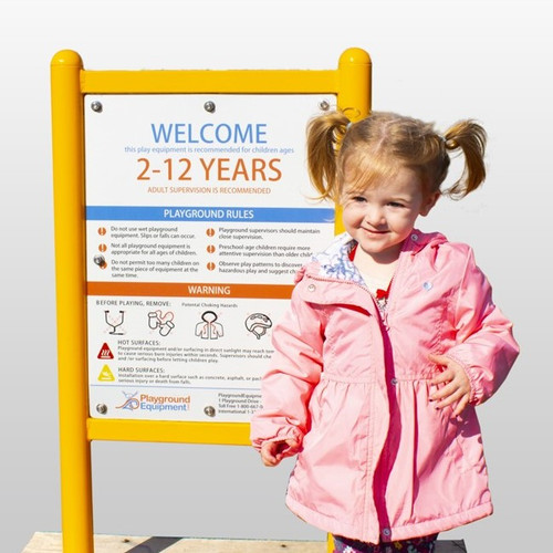 Double-Sided Safety and Welcome Sign for Playground
