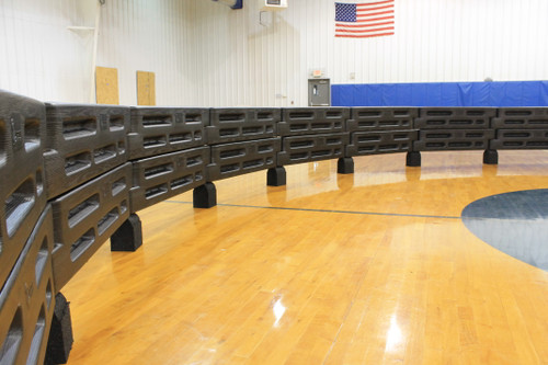 Our portable Gaga Ball Pits are constructed with 12" border timbers, spikes and rubber stanchions