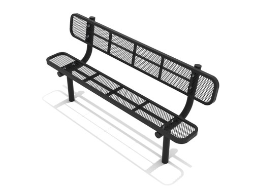 6 Ft. Expanded Steel Bench in Black