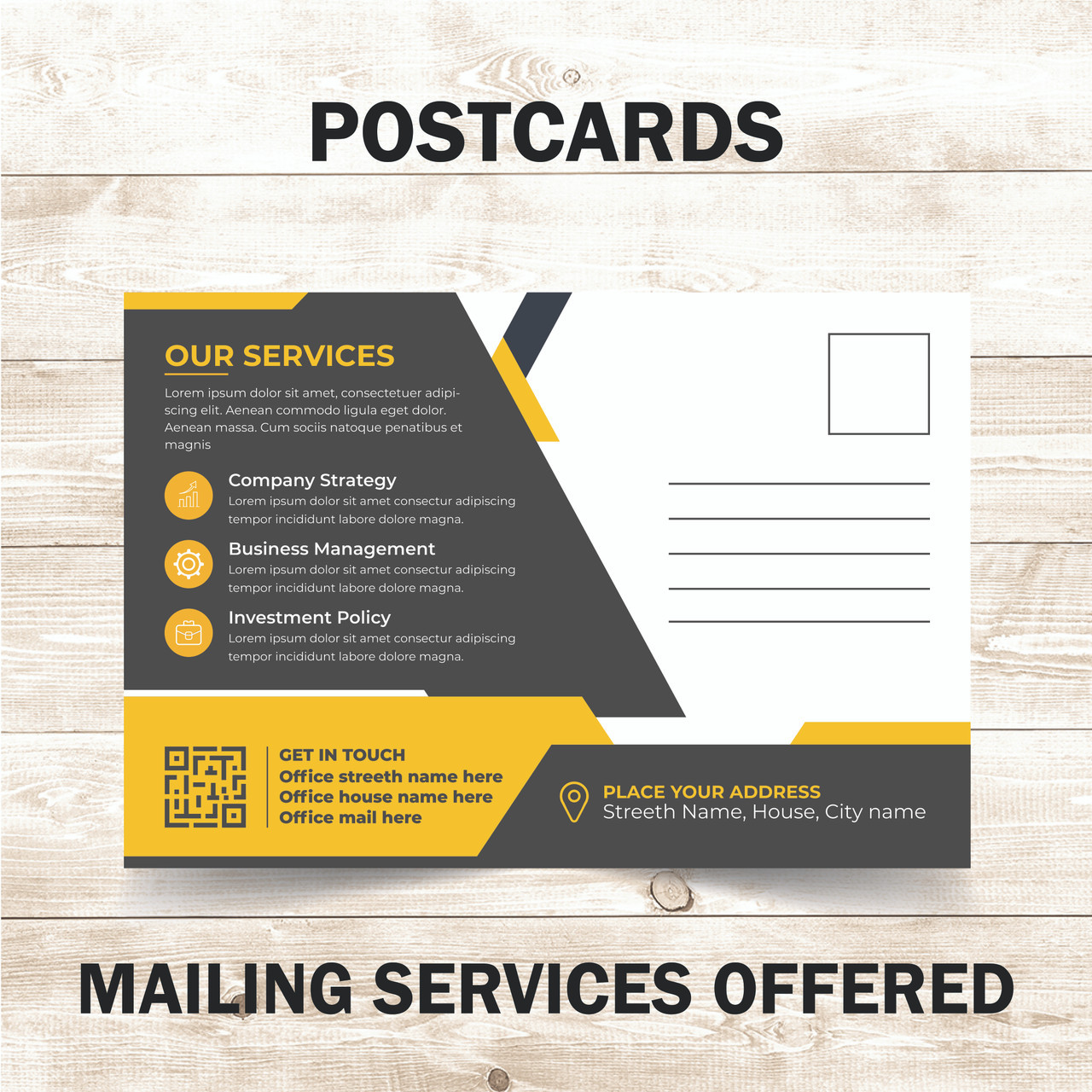 4x6 Yellow Postcards, Yellow Letter Postcards