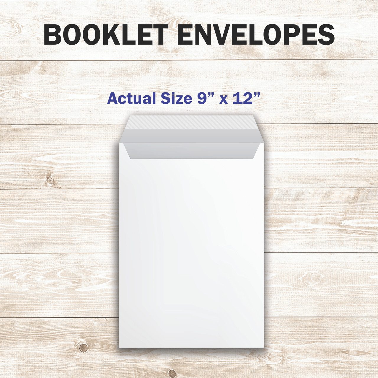 9 in x 12 in Booklet (Top Flap) White Envelopes Custom Printed