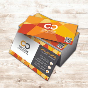 illustration of 16pt business cards stacked with a front and back showing printed in full color illustration of 16pt business cards stacked with a front and back showing printed in full color