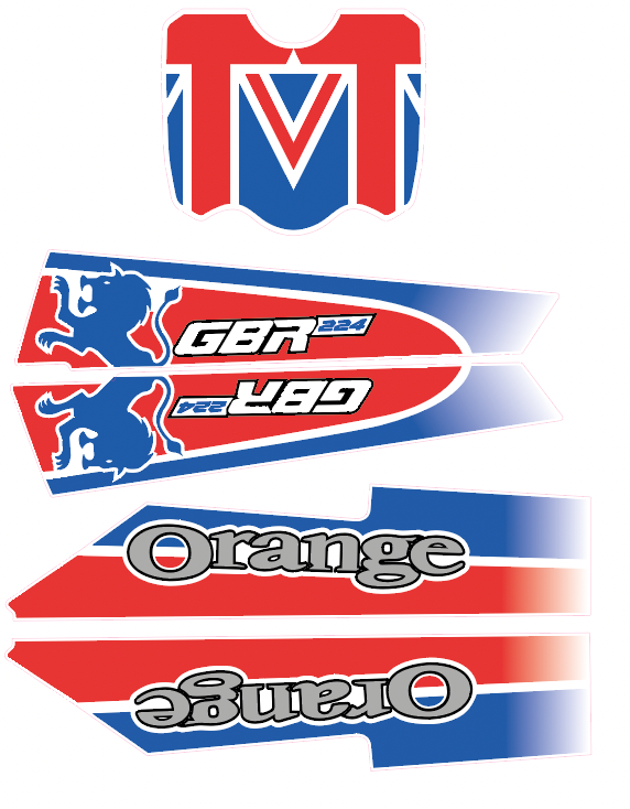 Set D'autocollants Vélos ORANGE - Stickers Vinyle UV/résistant à L'eau - Cyclisme