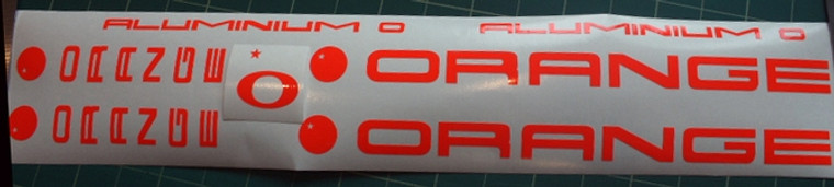 Orange aluminium sticker set