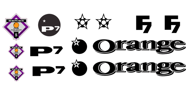 Orange P7 1996 sticker set