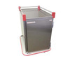 Performance Patient tray cart; stainless steel, single door, wrap-around bumper, floor drain with plug & leash, 3-sided top rail, two trays per slide; ultra-quiet construction; adjustable tray slides accept 12"x19", 12"x20", 14"x18", 15"x20" Trays; capacity 20 trays. PSDTT10 SHOWN