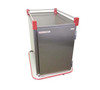 Performance Patient tray cart; stainless steel, single door, wrap-around bumper, floor drain with plug & leash, 3-sided top rail, two trays per slide; ultra-quiet construction; adjustable tray slides accept 12"x19", 12"x20", 14"x18", 15"x20" Trays; capacity 16 trays. PSDTT10 SHOWN