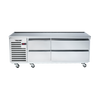 Achiever Refrigerated Base, 84", self-contained, two-section, (4) drawers, marine top, stainless base, top, front, sides, interior, galvanized back, 3" heavy duty casters, magnetic drawer gasket, 1/2 hp, 115v/60/1, 12.0 amps