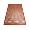 Floor Mat, 3' x 5' x 1/2" thick, anti-slip, anti-fatigue, grease resistant, beveled edges, rubber, red (Qty Break = 6 each)