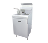 Black Diamond Fryer, floor standing, natural gas, 65-70 lbs. capacity, thermostatically controlled, stainless steel tank, includes (2) baskets, built-in integrated flue deflector, automatic shut off, stainless steel front & door with galvanized sides & back, adjustable legs, 150,000 BTU, cETLus, ETL-Sanitation